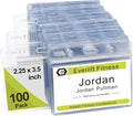 Fushing 100 Pcs Clear Plastic Horizontal Name Tag Badge ID Card Holders by Fushing