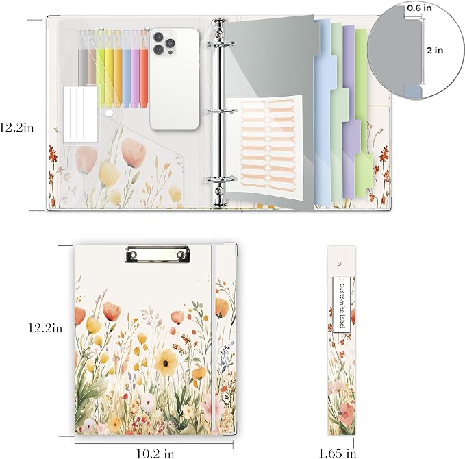 3 Ring 1 Inch Binder Organizer, KLLVE Three Ring Binders - Image 6