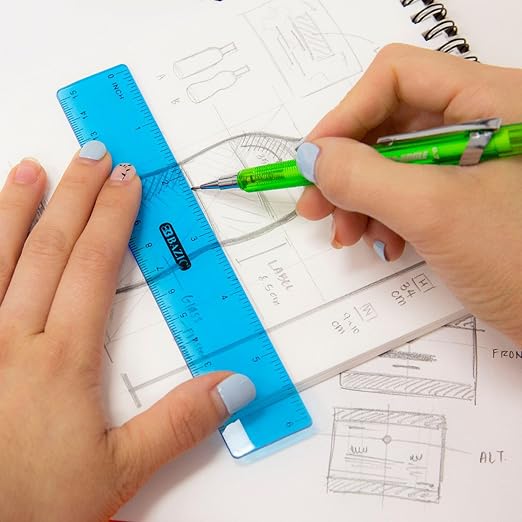 BAZIC Products 6 in Clear Plastic Ruler, Inch & Metric, 3 Pack | Three - Image 4