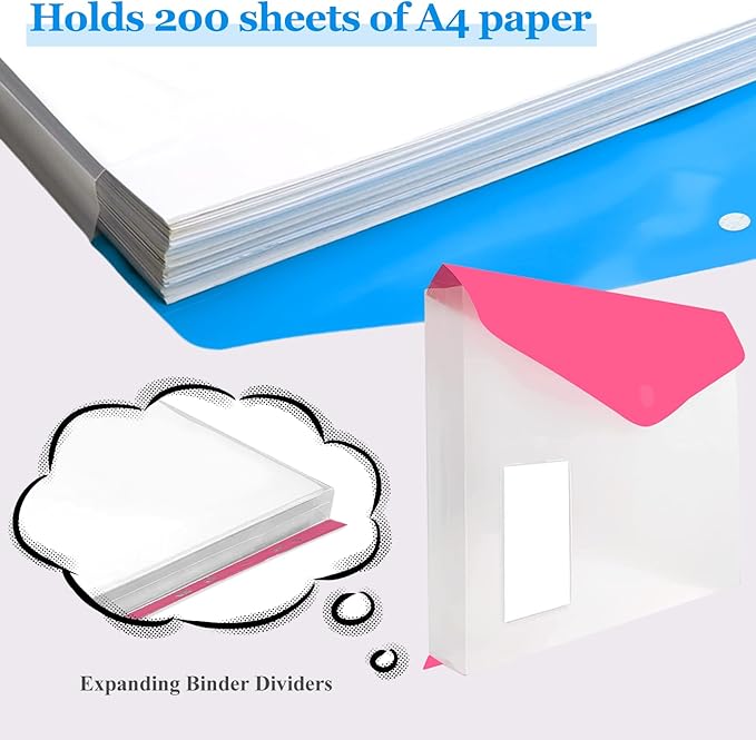 24 Pack Binder Folders with Pockets 11 Holes Expandable Dividers - Image 5