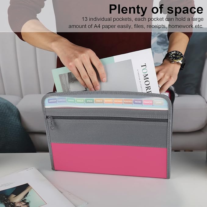 NAFY Expanding File Folders, A4 Letter Size Portable Accordion Expanding File - Image 2