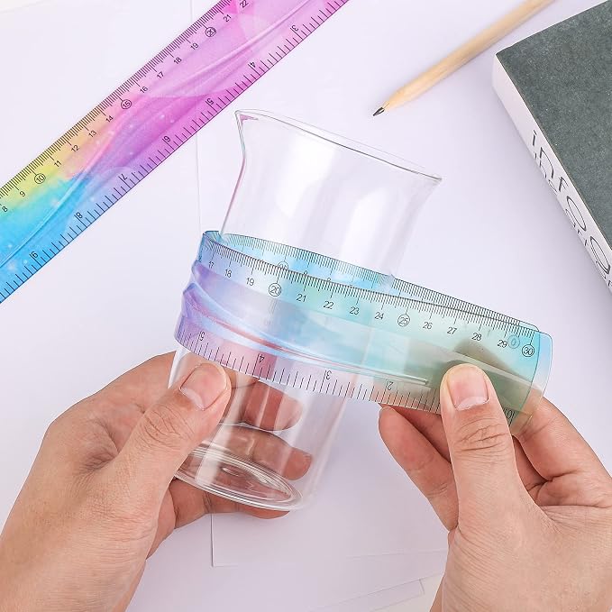 Grevosea 4 Pieces Flexible Rulers, 30cm/12inch Plastic Ruler Shatterproof - Image 4