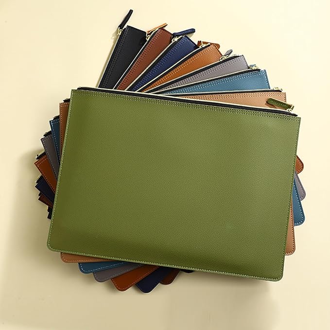 PU Leather A4 File Folder Zipper Document Holder Envelope Folder Case - Image 9