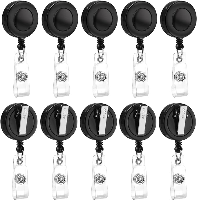 25 Pack Badge Reels Retractable by Maileto