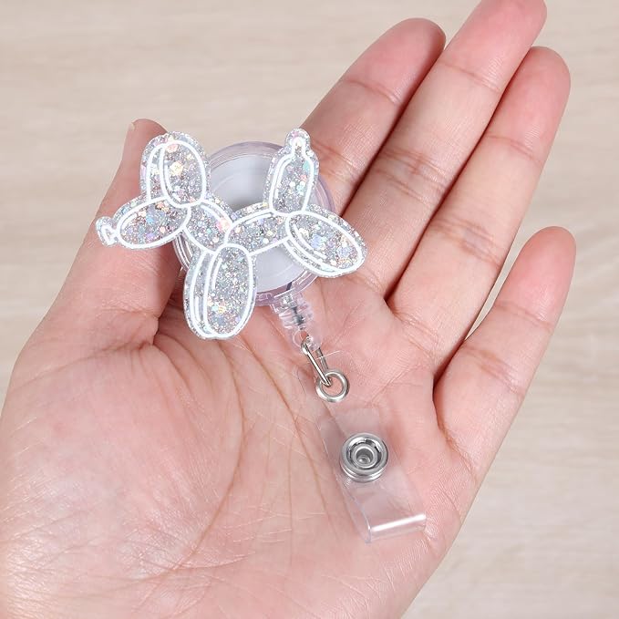 Funny Balloon Dog Nurse Badge Reel, Cute Retractable ID Pediatric Badge Holder - Image 4