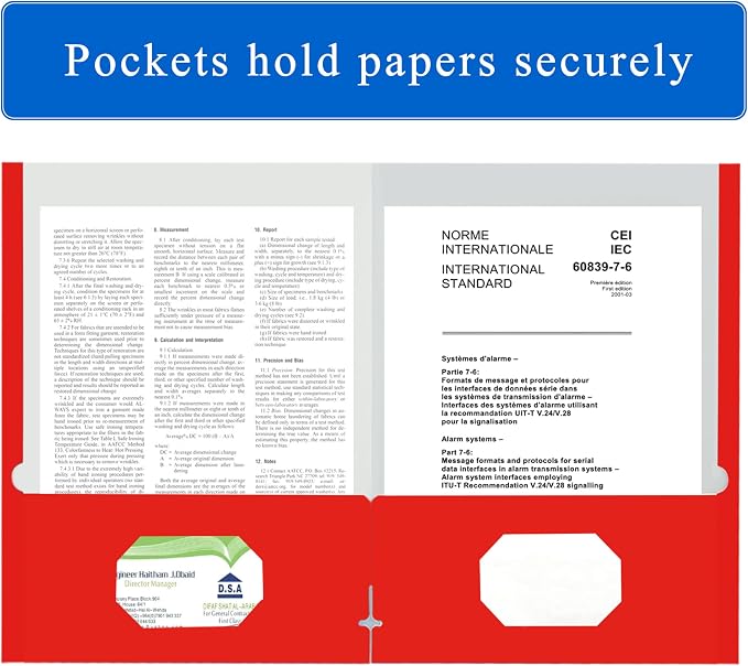 Zzrywuty File folders with Pockets, 25 Pack Paper Folders with Card Slot - Image 4