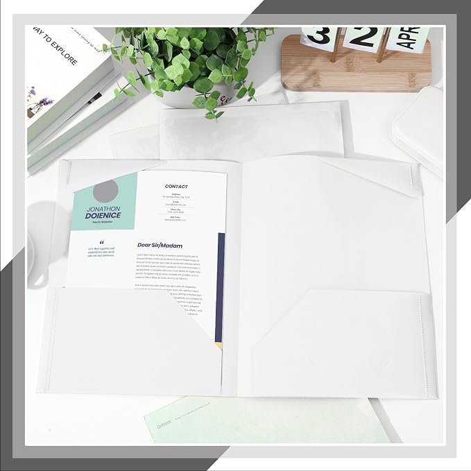 Henoyso 18 Pack White Plastic Folders - Image 4