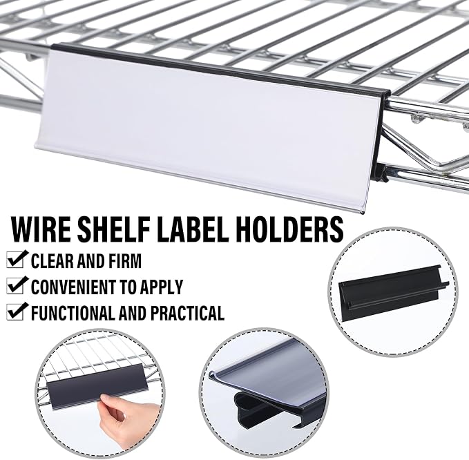 Kathfly 50 Pcs Wire Shelf Label Holders Compatible - Image 3