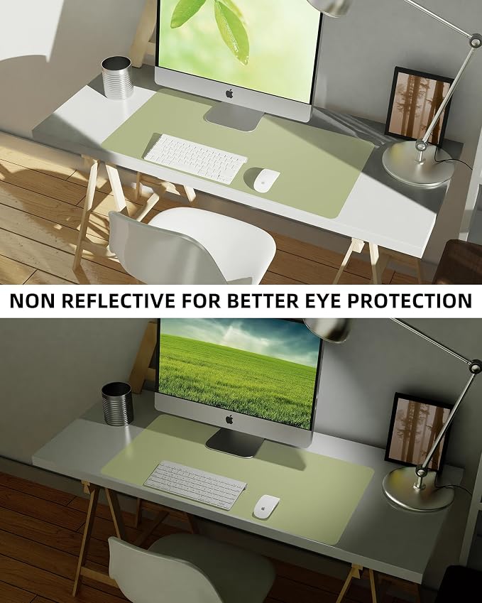 AFIING Leather Desk Pad Protector, Mouse Pad, Office Desk Mat, Non-Slip PU - Image 6