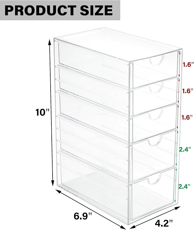 Prsildan Hair Accessories Organizer Acrylic Drawer - Image 3