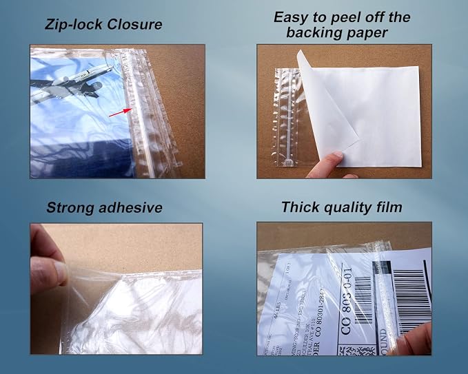 Premium 6.7'' x 10'' Resealable Adhesive Shipping Label/documents Pouches - Image 3