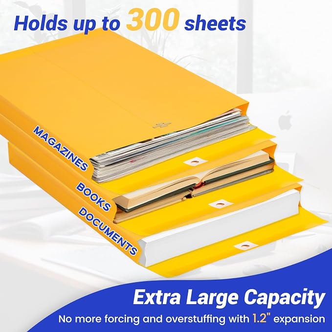 100 Pack Expandable Manilla Envelopes 9x12 - Image 3