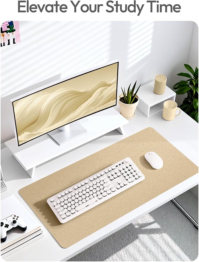 YSAGi Leather Desk Pad Protector, Office Desk Mat, Large Mouse Pad, Non-Slip PU - Image 2