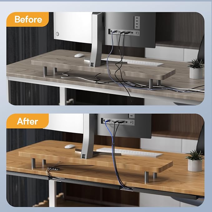 Delamu 157in Cable Management Under Desk, Safe & Tidy Under Desk Cable - Image 5