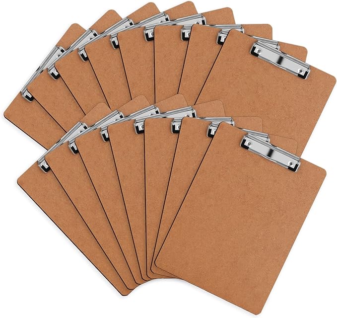 Clipboard, HERKKA 15 Pack Hardboard Office Clipboards Standard A4 Letter Size by HERKKA