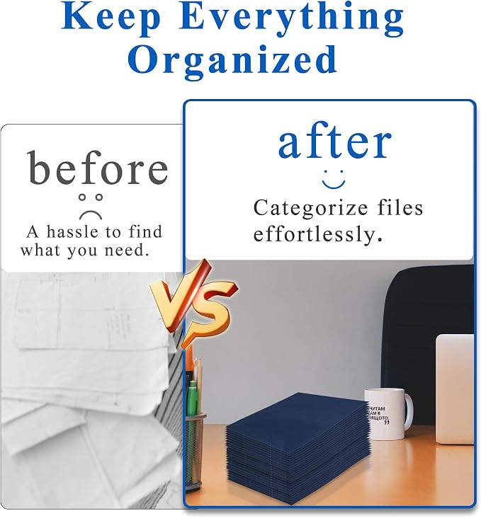 Zzrywuty 25 Packs Paper Blue Folders - Image 4