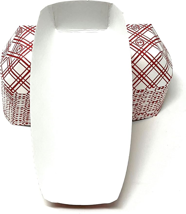 Mr Miracle 7 Inch Paper Hot Dog Tray in Red White Pattern. Pack of 25. - Image 8