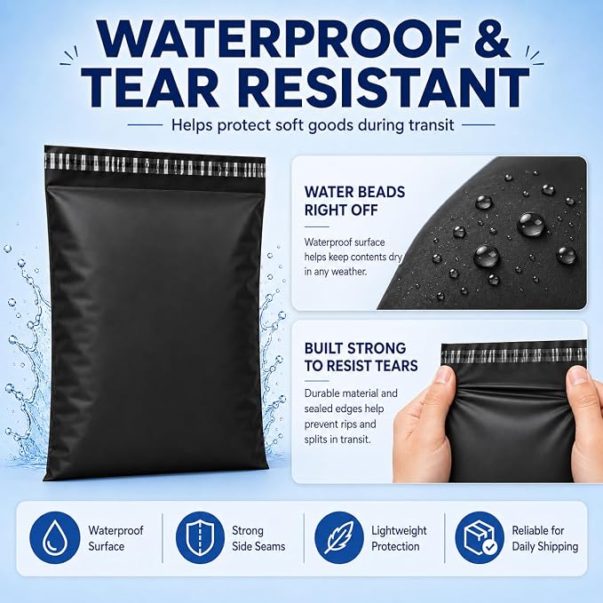 Fuxury Poly Mailers 10x13 Inch 50Pcs, Waterproof Shipping Bags - Image 5