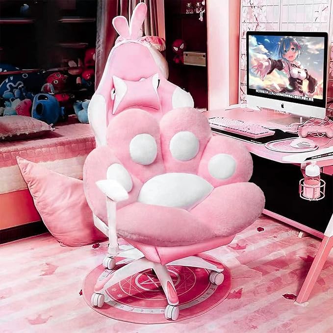 DOBUONO Cat Paw Cushion Kawaii Office Desk Chair Cushion Comfy Plush Cat Paw - Image 6