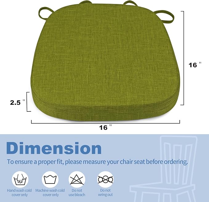 BUYUE Thickened 2.5" Friendly Woven Fabric Dining Chair Cushion, U-Shape High - Image 3