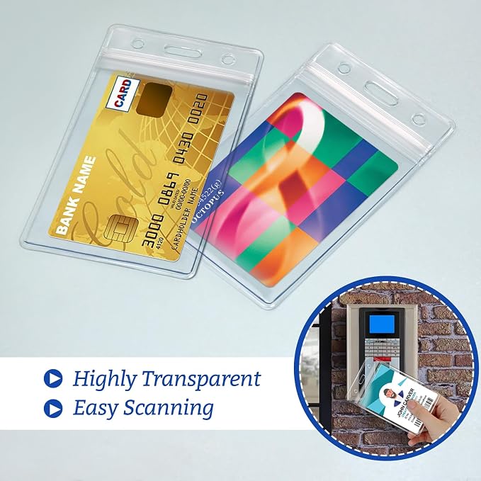 50 Pcs Clear Plastic Vertical Name Badge ID Card Holders - Image 6