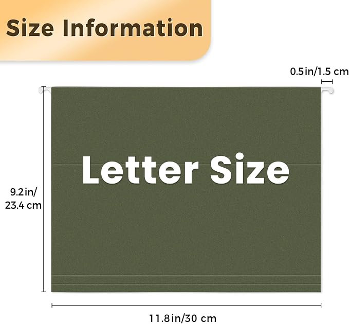 SUNEE Hanging File Folders, 6 Pack Letter Size Hanging File Folders - Image 2