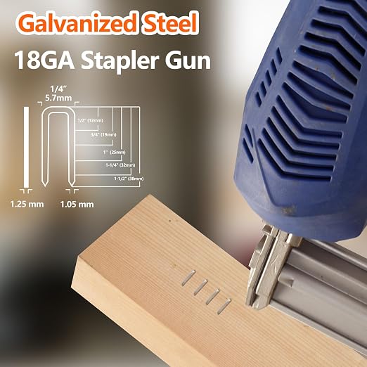 1200-Count 18 Gauge 1/4 Inch Narrow Crown Staples, 400 per Size, Heavy Duty - Image 5