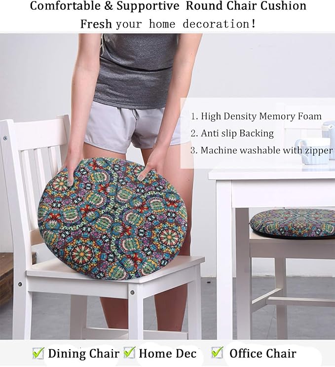 Sigmat Memory Foam Seat Cushion Anti-Slip Soft Round Stool Cushion Chair Pad 20 - Image 3