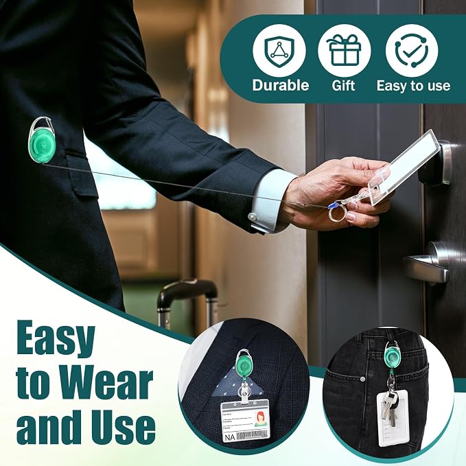 Honoson 30 Pcs Heavy Duty Retractable Badge Reels Batch ID Badge Holder - Image 4