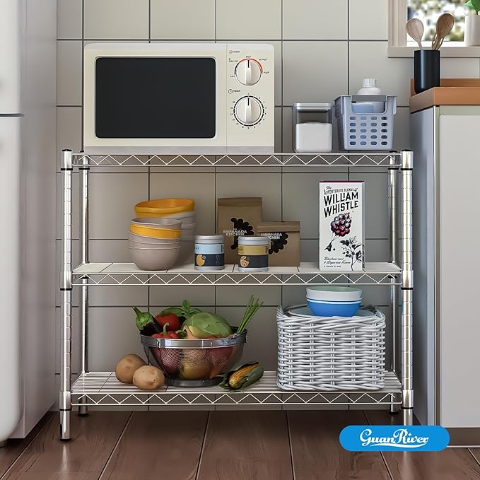 Guan River 3-Shelf Adjustable Metal Wire Shelving, Sturdy and Durable, Storage - Image 7