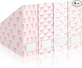 AmazingSpark Set of 4 Pink Bow Magazine File Holder Decorative Foldable by Unknown
