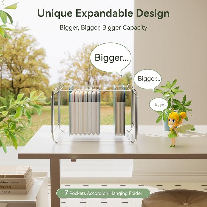 Wheat Straw Expanding Hanging File Folders, File Organizer, 1.2" Accordion - Image 5