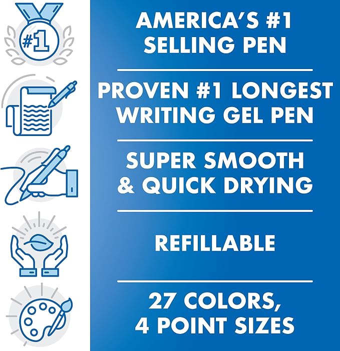 Pilot G2 Premium Gel Roller Pen, Retractable and Refillable, Fine Point 0.7 mm - Image 3