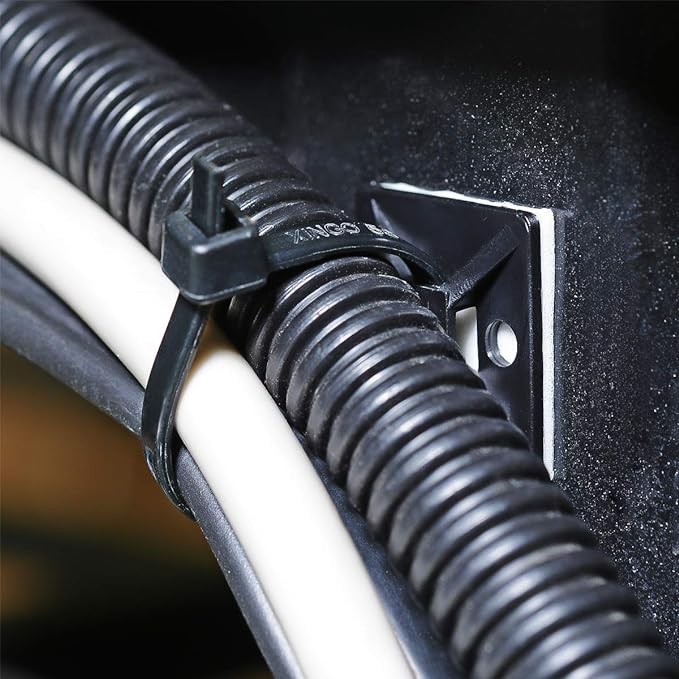 200pcs 3/4" Back-Glue Self Adhesive Black Strong Cable Zip Tie Mounts - Image 4