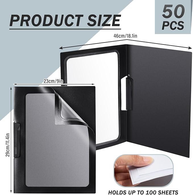 Yeaqee 25 Pcs Clear Report Covers - Image 2