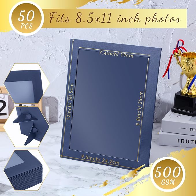Tatuo 50 Pcs 8.5 x 11 Paper Picture Certificate Frames Horizontal Paper Award - Image 2
