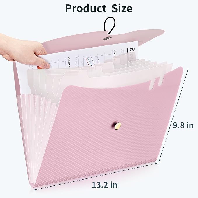 JARLINK 7 Pockets Expanding File Folder, A4 Size Accordion File Folders - Image 2