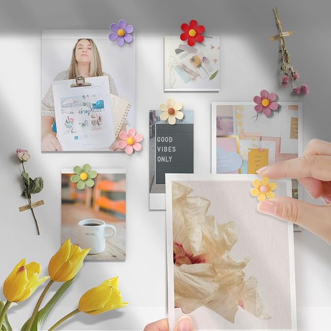 30 Pieces Flowers Push Pins, 10 Colors Cute Thumb Tacks, Decorative Push Pins - Image 4