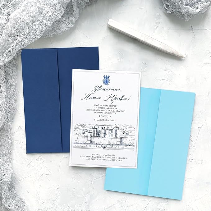 A7 Navy Blue Invitation 5x7 Envelopes 100 Count- Self Seal, Square Flap - Image 3