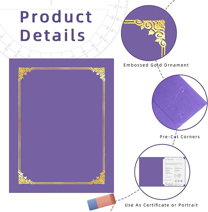 HAUTOCO 50 Packs Certificate Holders, Document Award Covers Certificate Folders - Image 3