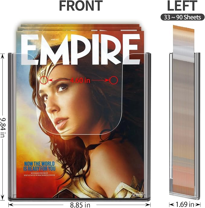 zavekia Acrylic Brochure Holder, 2 Packs 8 x 11.5 Inches Brochure Holder Wall - Image 2