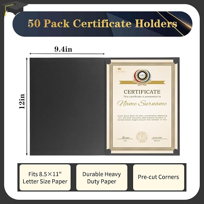 50 Packs Certificate Holders, Diploma Holders, Certificate Folders - Image 2