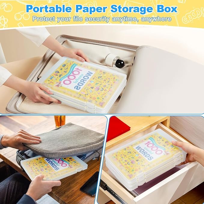 2 Pack A4 File Box Paper Organizers Holder, Transparent Document Paper Project - Image 5
