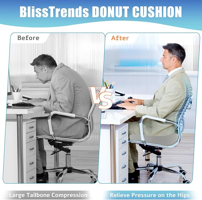 BlissTrends Donut Pillow Seat Cushion, Chair Cushions - Image 5