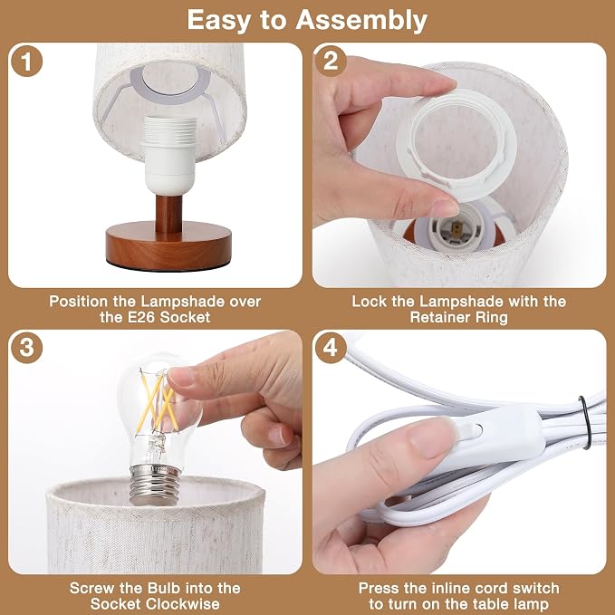 Fenmzee Small Table Lamp for Bedroom - Image 8