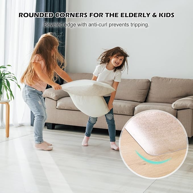SALLOUS Office Chair Mat for Hard Floors, Slip Resistant Floor Protector Desk - Image 6