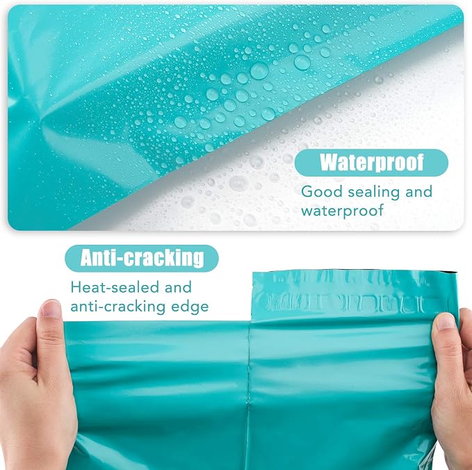 Metronic Poly Mailers 12x15.5 100 Pack Thick Self-Seal Shipping Bags, Teal | - Image 3