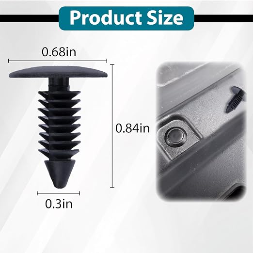 400 PCS Car Plastic Trim Boot Rivets Push Clip Fastener, 8mm Plastic Fender - Image 2