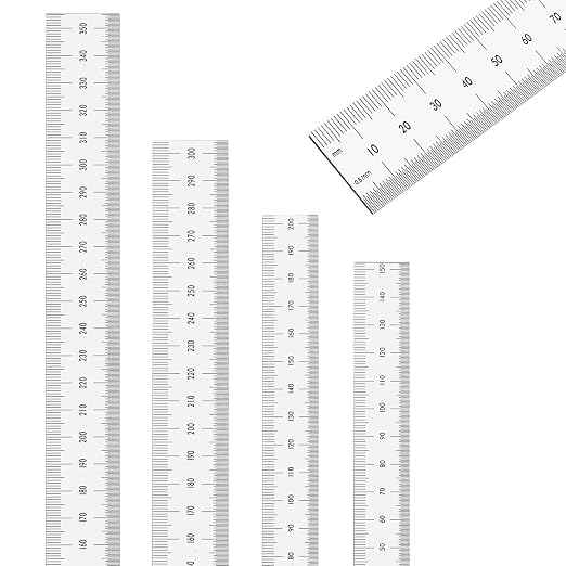 6-Pcs Stainless Steel Ruler Set – 6", mm & 0.5mm Markings – - Image 5