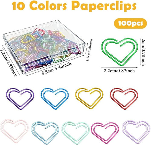 100 Pcs Cute Paper Clips Colorful Rustproof Mental Small Paperclips - Image 2